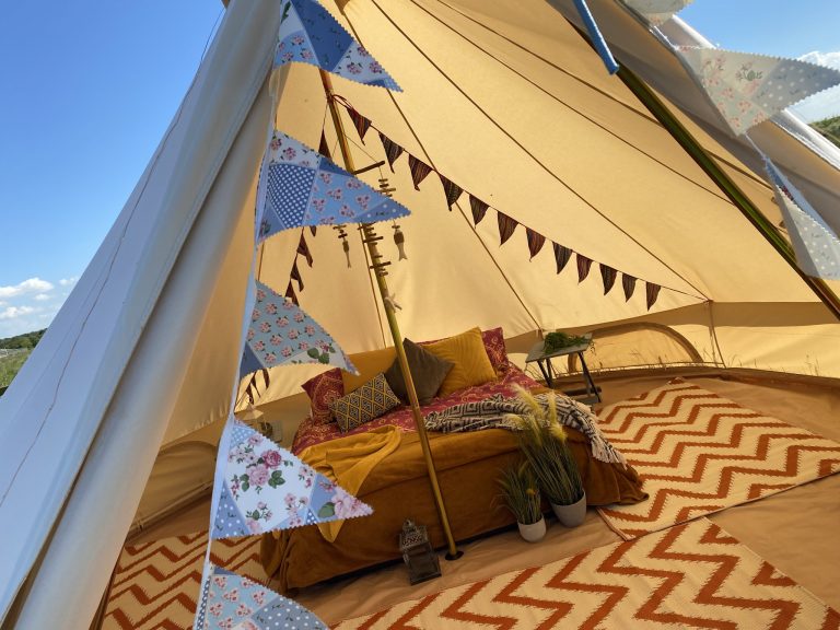 Bell tent hang out the flags 768x576